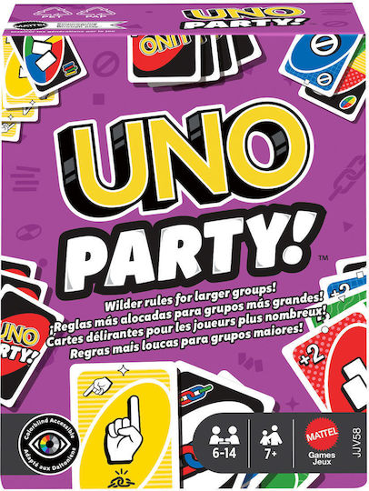 Board Game Uno Party for 6+ Players 7+ Years Old Mattel