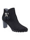 Leder Stiefeletten Damen Schwarz