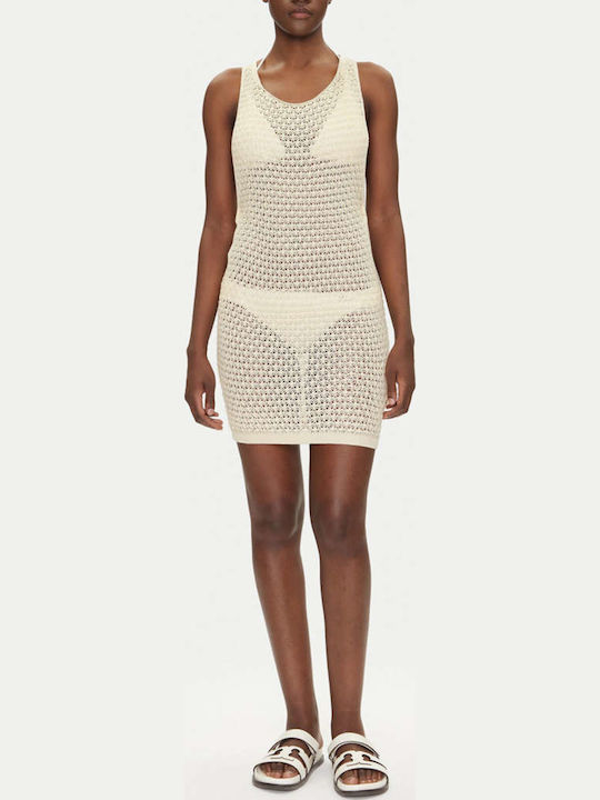 Guess Damen Mini Kleid Strand Weiß
