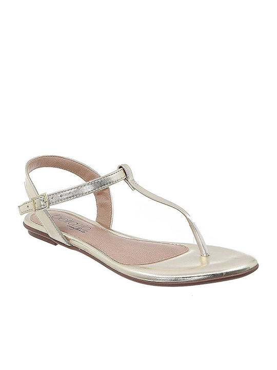 Women's Flat Sandals in Gold Color