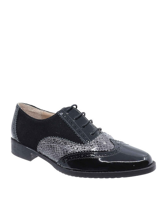 Women's Patent Leather Oxford Shoes Black