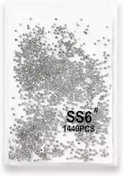 Wd Micro Medium Kristallisierte Rhine Steine Dekorative Strass Nägel Silber Ss6 1440 Stück