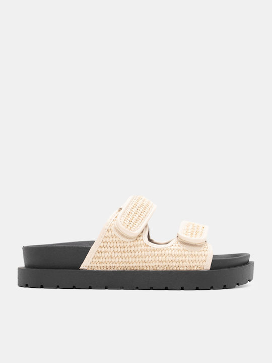 Luigi Women's Flat Sandals Flatforms in Beige C...