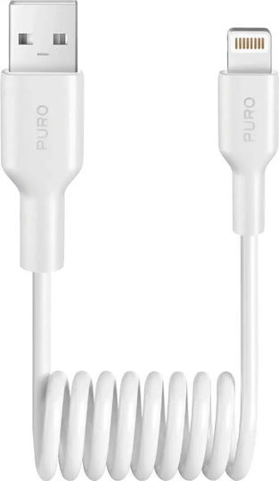 Puro Spiral USB-A to Lightning Cable 12W Λευκό 1m