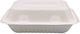 Biodegradable Sugarcane Disposable Plastic Tableware Rectangular Portion 1000ml 22.8x15.2x8.1 Lid 125pcs