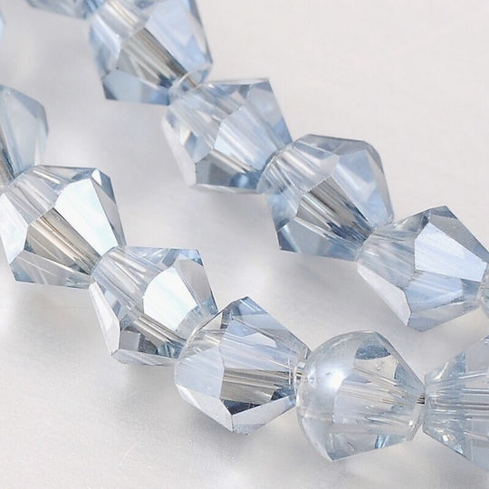 Gläserne Kegelförmige Graue Eis-Perlen Irideszierend 4mm 88 Stück