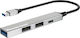 Powertech USB Хъб 4 Порта USB 3.2 с Връзка USB-A Сив