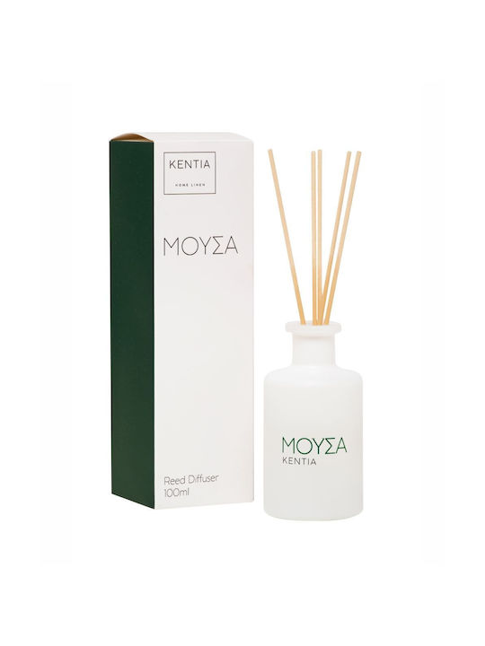 Mood 25 Μουσα Diffuser Αρωματικό Χώρου Στικς Άρωμα Secret Wood Κεντια Γυαλί 100ml