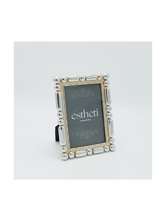 Estheti Home Κορνιζα 10x15 Πολυρεζιν Ασημι 14x2...