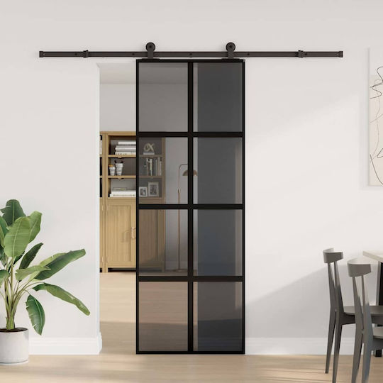 Vidaxl Ușă Glisantă Set Accesorii 76x205 Cm Sticlă și Aluminiu