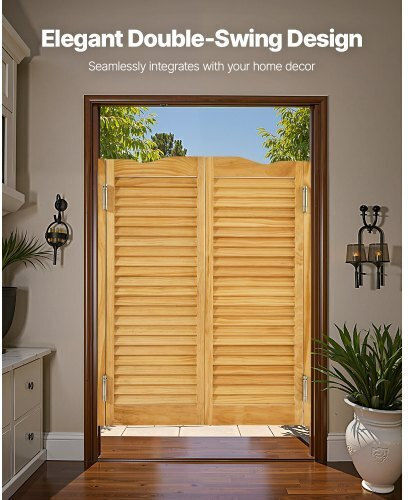 Vevor Swinging Cafe Doors 91.4x106.7 Cm Arched Top Pine Wood Hinges Log