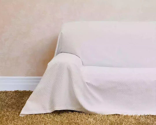 Pearl Home & Baby Soofa Sofa Throw 2 Seater Jacquard 170x250cm White Pearl