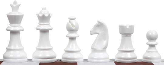 Staunton Chess Pieces 6 Plastic King 95 Mm Snow White