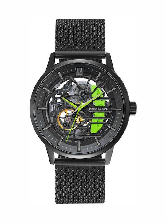 Pierre Lannier Herrenuhr Automatisch mit Schwarz Metallarmband