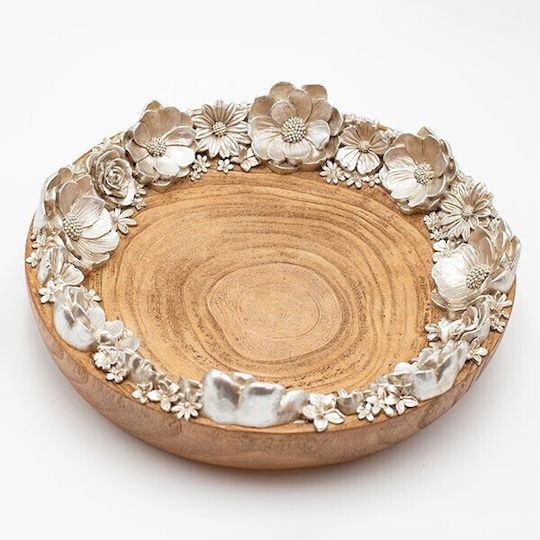 Estheti Home Platou Decorativ Flori Polirezina-Lemn Natural Argintiu 29,3x29,3x7 cm 819-00549 Estheti Home Platou Decorativ Flori Polirezina-Lemn Natural Argintiu 29,3x29,3x7 cm 819-00549