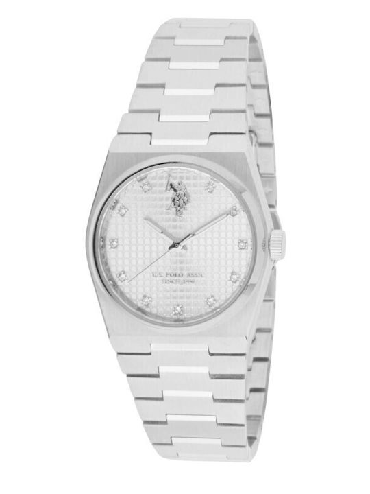 U.S. Polo Assn. Women's Watch Battery with Silver Stainless Steel Bracelet