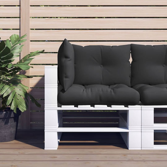 vidaxl Gartenstuhlkissen Palette 3 Stücke Schwarze Stoff