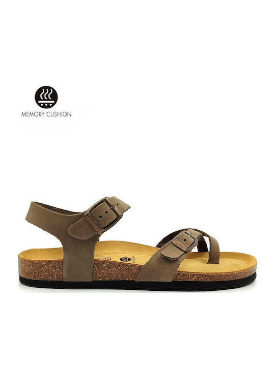 Plakton Women's Flat Sandals KAKI