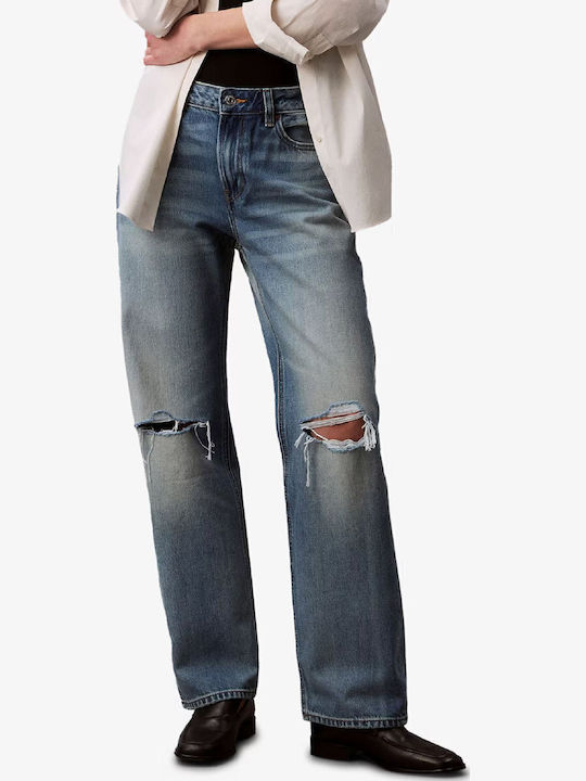 Damenjeans in Gerader Linie Dirty Denim