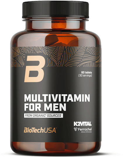Biotech USA Multivitamin for Men Multivitamin from Organic Sources 60 Tablets