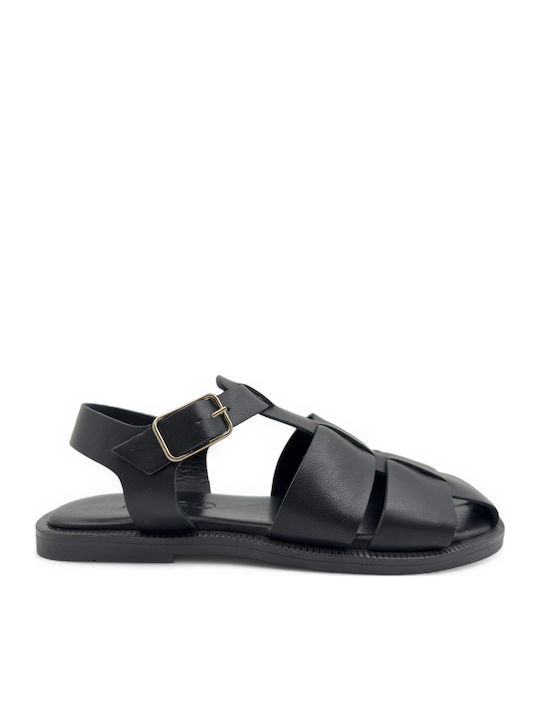 Mago Shoes Δερμάτινα Πέδιλα Μαύρα