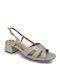 Leder Sandalen Silber