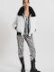 Women's Short Lifestyle Jacket Waterproof and Windproof for Winter White