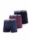 Slipuri pentru bărbați Bordeaux, Blue, Black 3Pachet