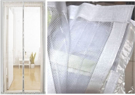 Mosquito Net Door with Velcro with Magnetic Clasp Polyester White 280x140cm