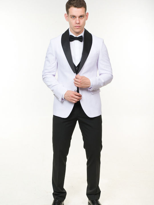 Herrenanzug mit Weste White