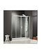Πόρτα Ντουσιέρας 170 Cm 2 Σταθερά + 2 Συρόμενα Axis Bath Slider Clean Glass Sl2x170c-100