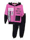 Kids Tracksuit Set With Jacket Pink/Black 2 Pieces