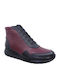 Leder Stiefeletten Damen Schwarz