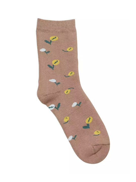 Fms Damen Baumwollsocken Mit Ganzflächenmuster Blumen