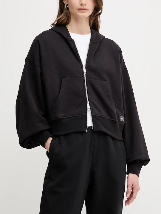 Calvin Klein Ζακέτα Black με Κουκούλα