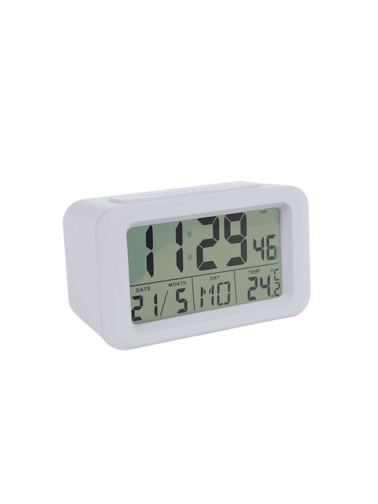 Fisura Tabletop Digital LED Clock with Alarm Clock White
