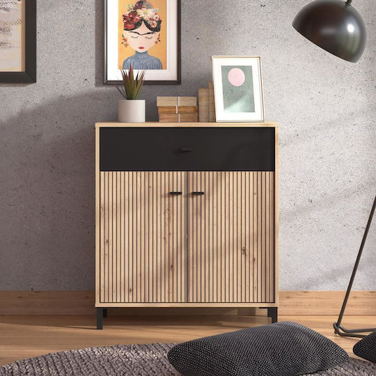 Μπουφές Avignon 80 Ξύλινος Artisan Oak-μαύρο 80x40x90cm Μπουφές Avignon 80 Ξύλινος Artisan Oak-μαύρο 80x40x90cm