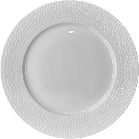 Dot Plate Shallow made of Porcelain White with Diameter 21cm 6pcs