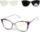 Alpin 10628 Clip On Women's Reading Glasses +4....