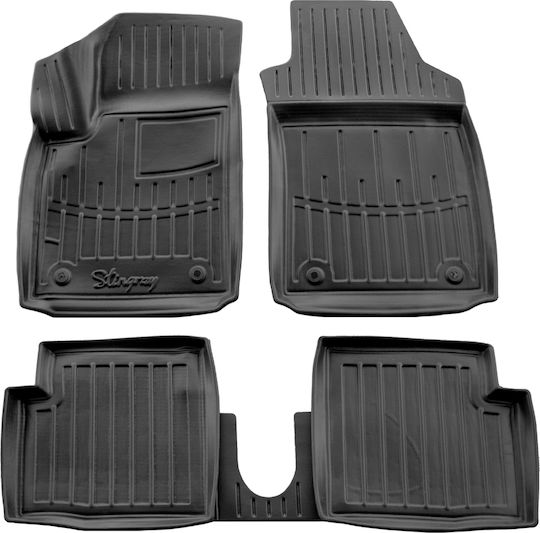 Race Axion Set of Front and Rear Mats 5pcs Tray Type for Fiat 500 2007 Black