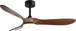 GRC Tech 132cm Ceiling Fan with Light Brown / Black 21-HJ856/52/BB
