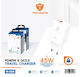 Technovo Charger Without Cable with USB-A Port and USB-C Port 45W Power Delivery / Quick Charge 3.0 Whites (TN-C028)