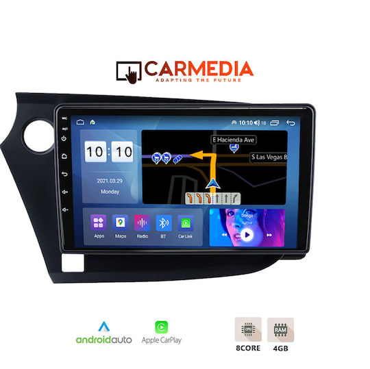 Carmedia Ηχοσύστημα Αυτοκινήτου για Honda Insight 2009-2014 (Bluetooth/USB/WiFi/GPS/Apple-Carplay/Android-Auto) με Οθόνη Αφής 9"