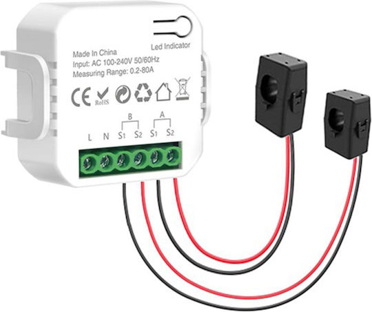 Smart Dual Channel Power Consumption Meter Wifi Electric Panel Meter 1360-15