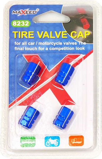 Maxeed Car Valve Caps 4pcs 0.8*1.7cm 10988-4 Blue