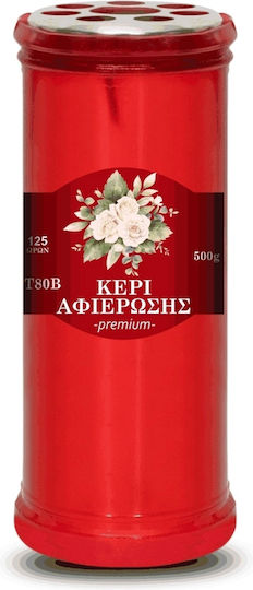 Clever Casa Κερί Αφιέρωσης Premium Τ80μ Κόκκινο 115 Ωρών