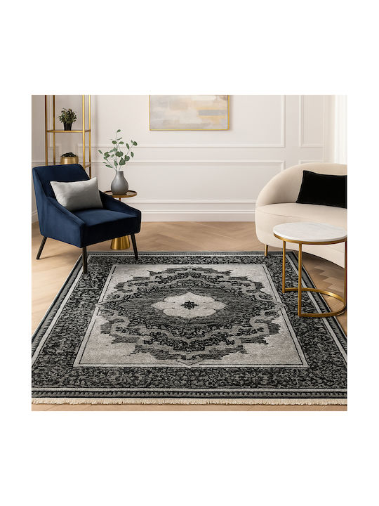 Saray Home Halic Covor Rectangular cu franjuri Gri