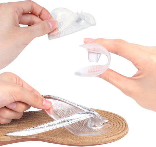 Set 2 Gel Insoles Sandals Anti-slip Anti-friction Transparent Pads