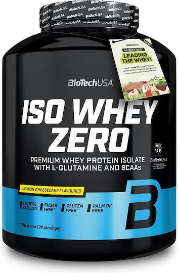 Biotech USA Iso Whey Zero Lactose Reduced Protein Whey Gluten Free with Flavor Lemon Cheesecake 1.816kg