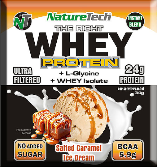 NatureTech Whey Protein Πρωτεΐνη Ορού Γάλακτος με Γεύση Salted Caramel Ice Dream 34gr